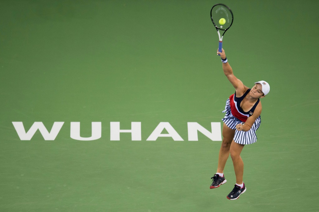 La joueur australienne Ashleigh Barty lors de l'Open de tennis de Wuhan le 26 septembre 2018