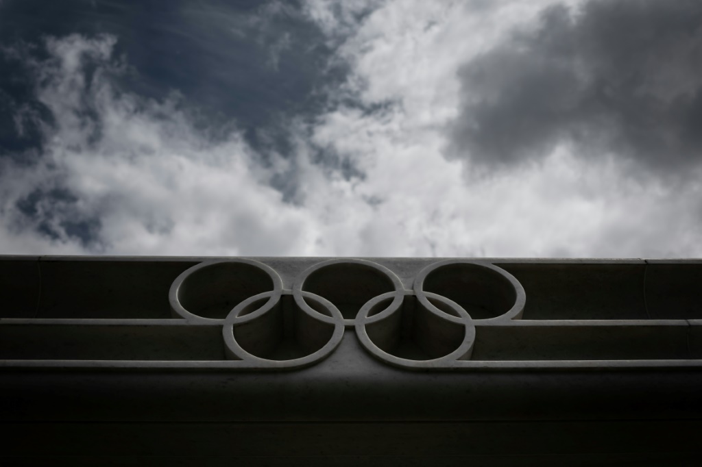 Les anneaux olympiques devant le siège du CIO