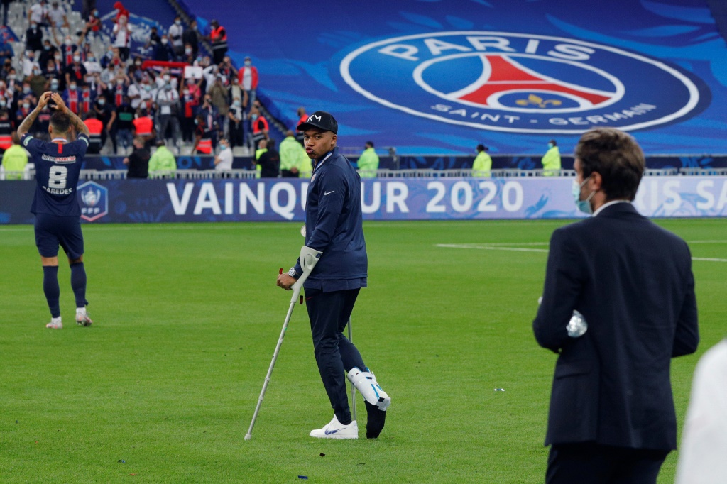 L'attaquant du Paris Saint-Germain Kylian Mbappé