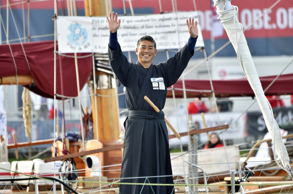 Kojiro Shiraishi au départ du Vendée Globe