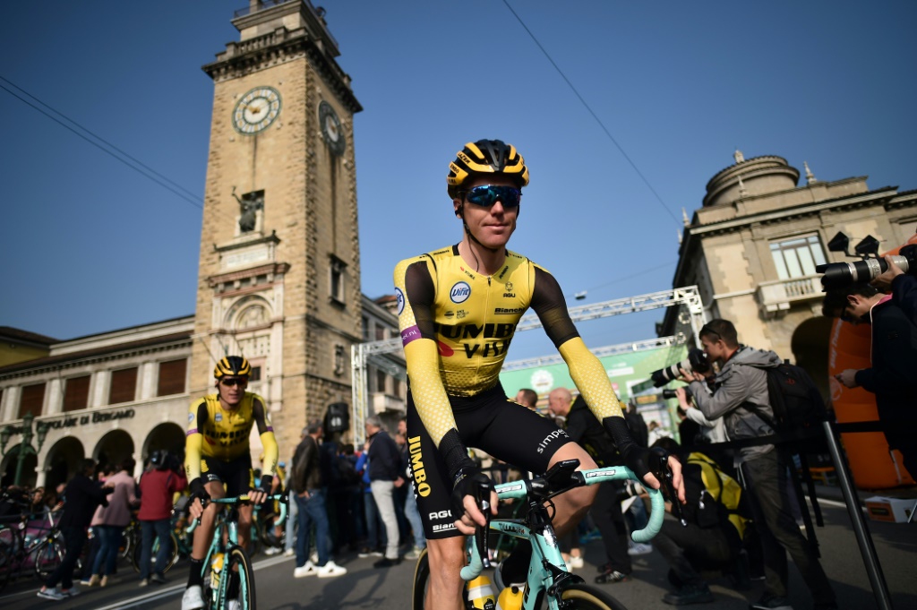 Le Néerlandais Steven Kruijswijk au départ du Tour de Lombardie