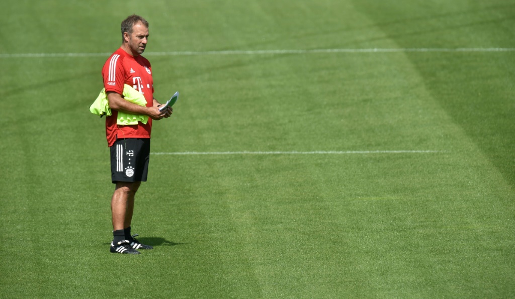 Hansi Flick lors d'une séance d'entraînement du Bayern