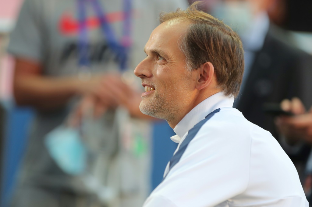 L'entraîneur allemand du PSG Thomas Tuchel à l'entraînement le 22 août 2020 au stade de la Luz à Lisbonne
