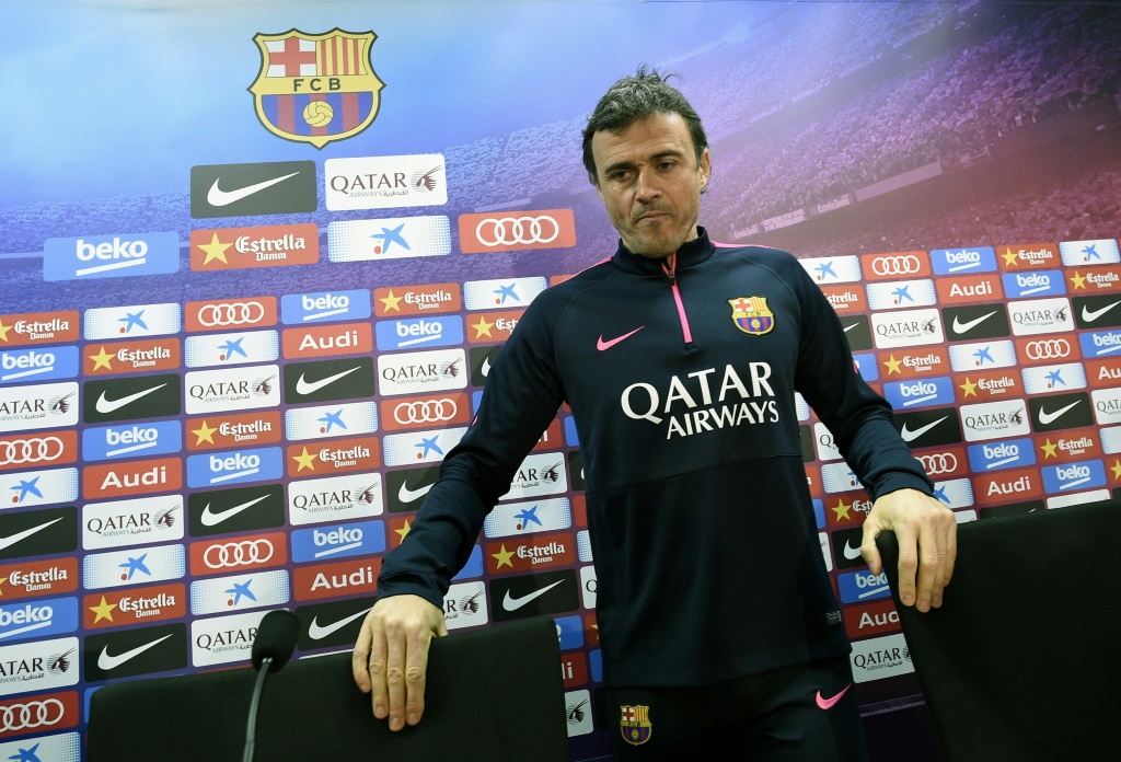 L'ex-coach du FC Barcelone Luis Enrique lors d'une conférence de presse