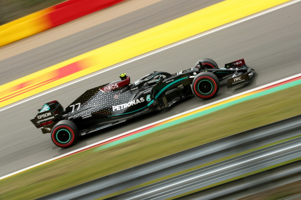 Le Finlandais Valtteri Bottas (Mercedes) lors des essais libres 2 du GP de Belgique
