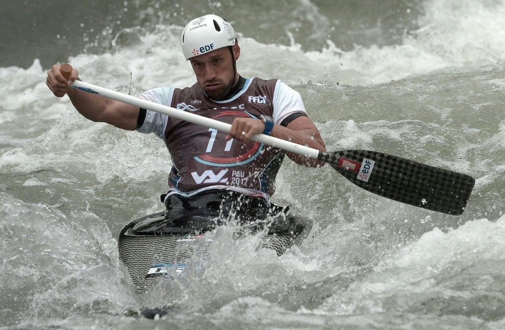Le champion olympique de canoë Denis Gargaud lors des Mondiaux à Pau