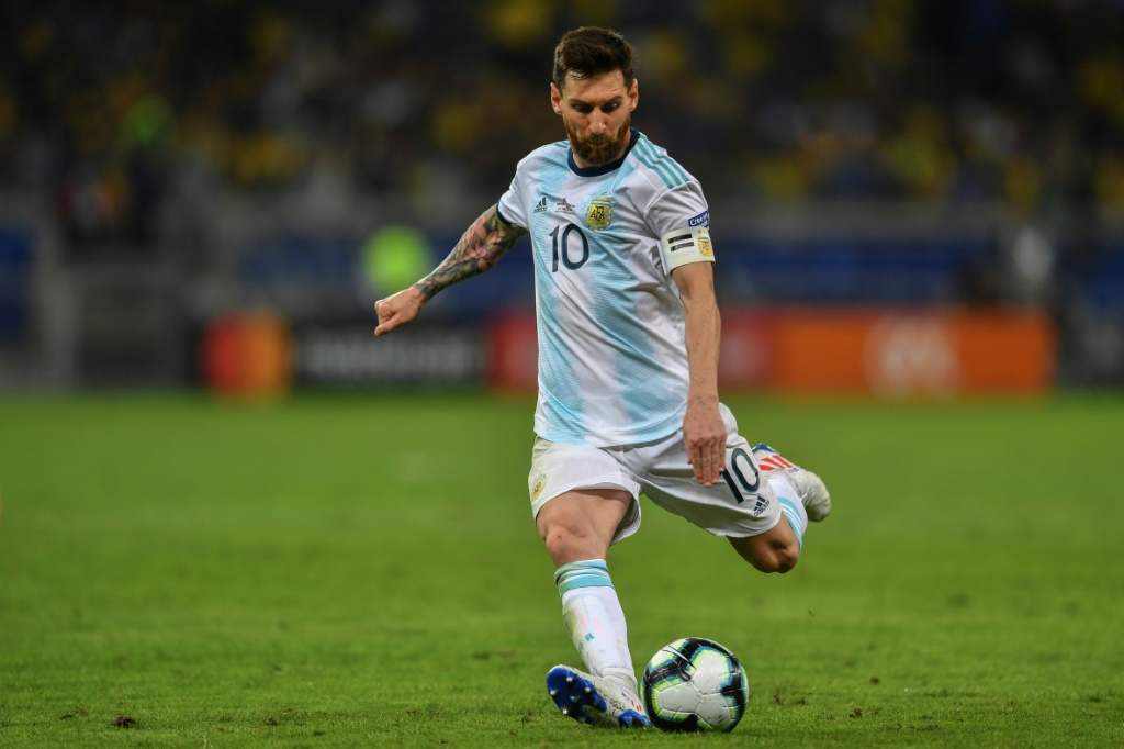 Lionel Messi lors d'une demi-finale de Copa America avec l'Argentine contre le Brésil
