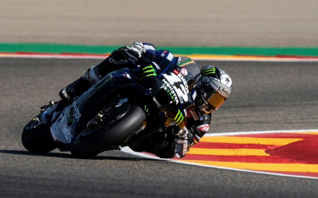 Maverick Vinales de l'écurie Monster-Energy Yamaha sur le circuit Motorland de Aragon