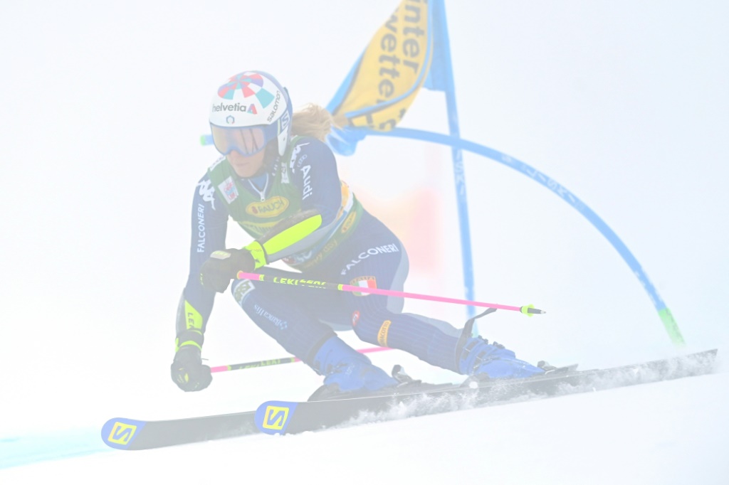 L'Italienne Marta Bassino lors de la première manche du slalom géant de Sölden