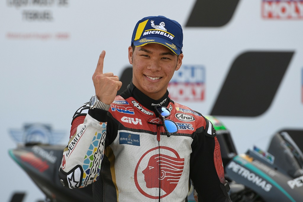 Le Japonais Takaaki Nakagami (Honda-LCR) après les qualifications du Grand Prix de Teruel en MotoGP