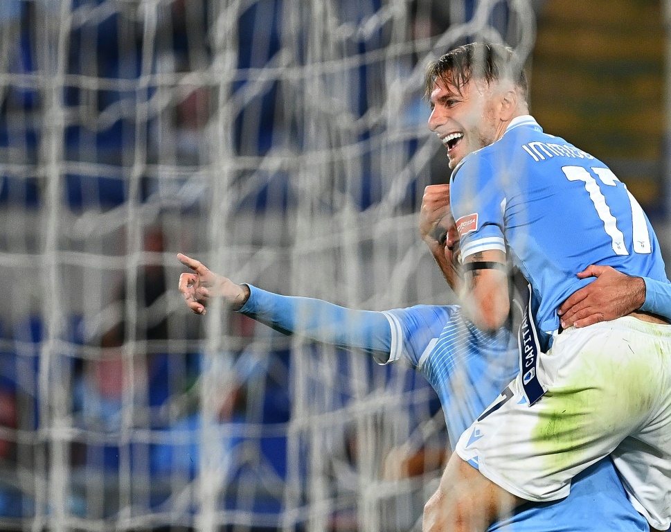 L'attaquant de la Lazio Ciro Immobile vient de marquer contre Bologne