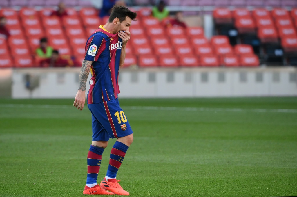 L'attaquant du Barça Lionel Messi lors du match contre le Real Madrid