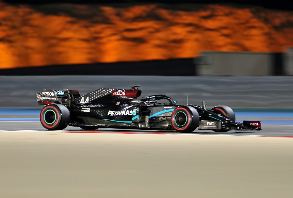 Le Britannique Lewis Hamilton (Mercedes) lors des essais libres du Grand Prix de Bahreïn