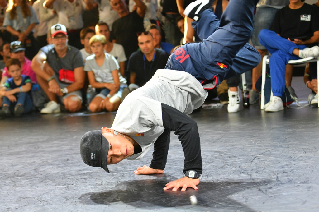 Le Japonais Shigekix lors de la finale de breakdance des Mondiaux de Jeux urbains