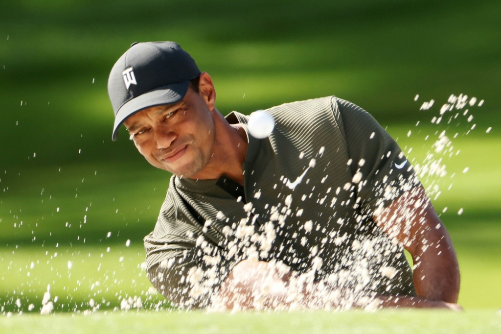 L'Américain Tiger Woods lors du 1er tour du Masters d'Augustan le 12 novembre 2020