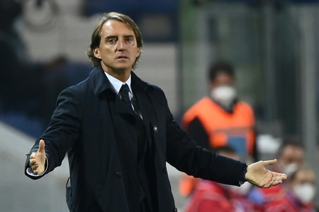 Le sélectionneur italien Roberto Mancini lors du match de Ligue des Nations face aux Pays-Bas