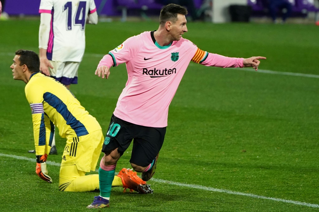 La star argentine du FC Barcelone Lionel Messi vient de marquer sur le terrain de Valladolid