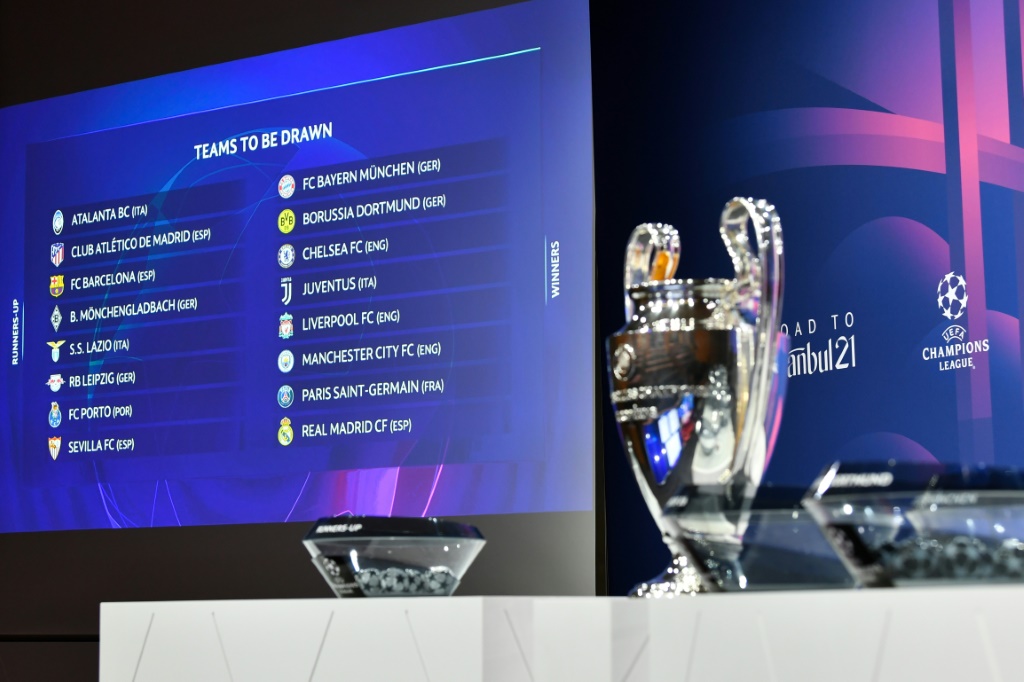 Le tableau des 8e de finale de la Ligue des champions à l'issue du tirage au sort effectué au siège de l'UEFA à Nyon