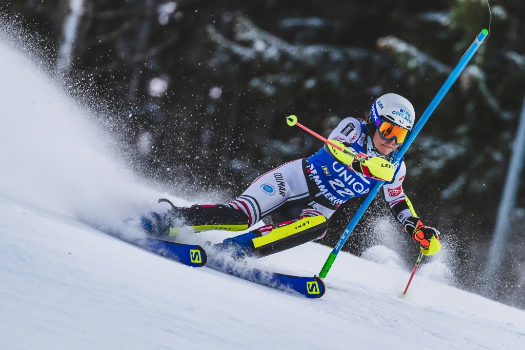 La Française Nastasia Noens lors de la 1re manche du slalom de Semmering