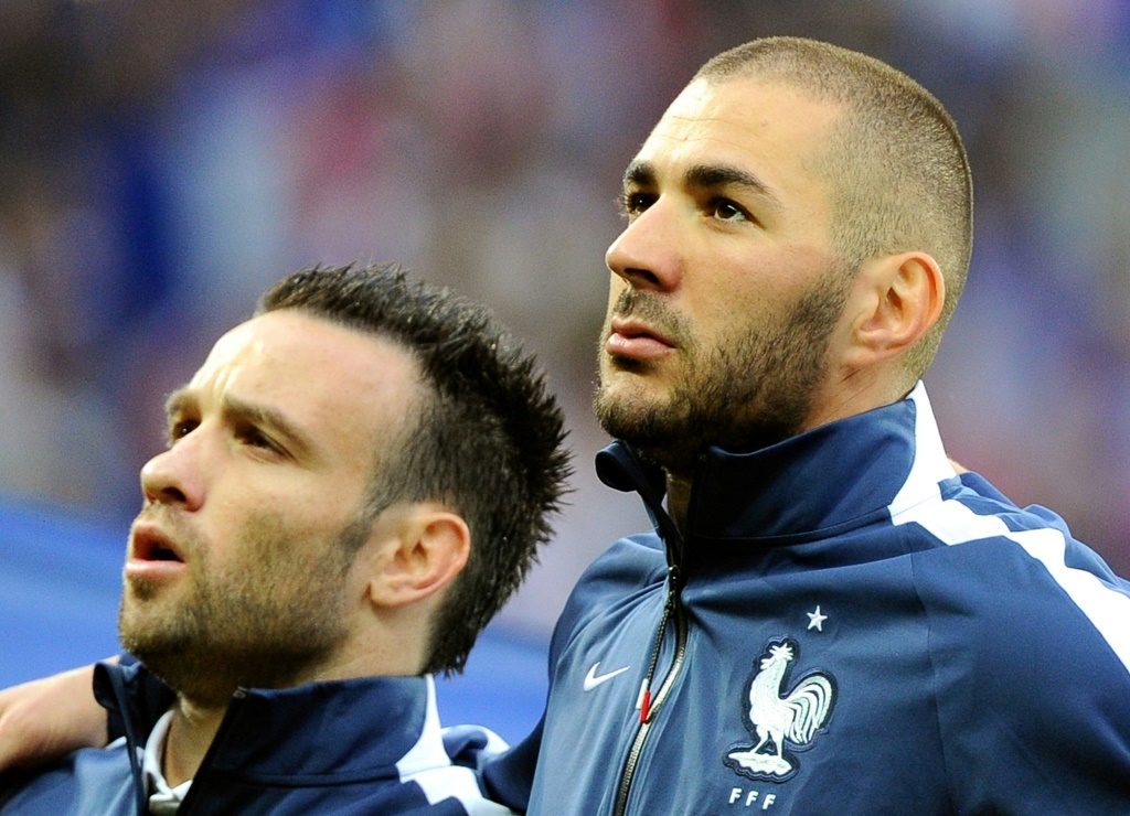 Le milieu Mathieu Valbuena (g) et l'attaquant Karim Benzema