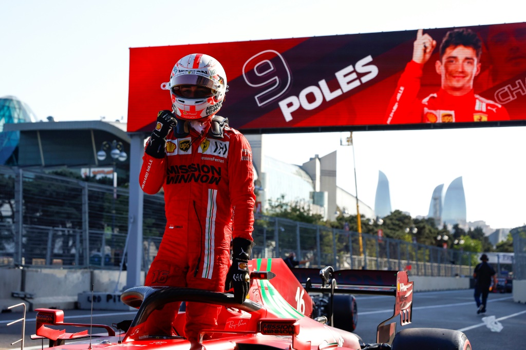 La joie du Monégasque Charles Leclerc (Ferrari)