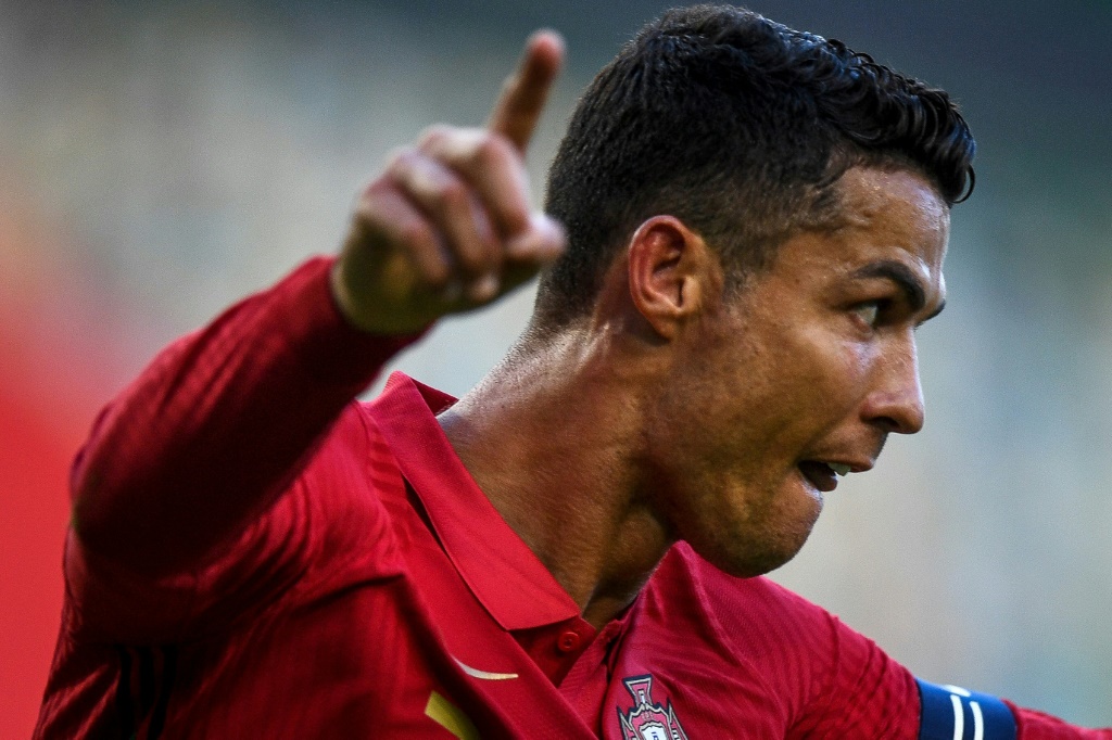 La joie de l'attaquant portugais Cristiano Ronaldo