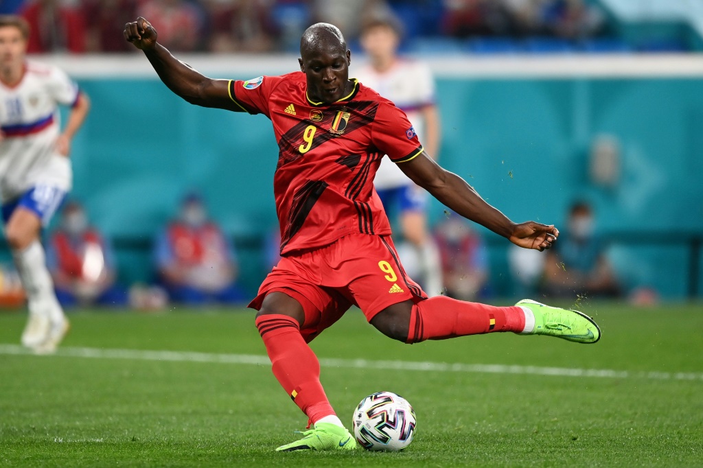 L'attaquant belge Romelu Lukaku auteur d'un doublé lors du match de groupes de l'Euro contre la Russie