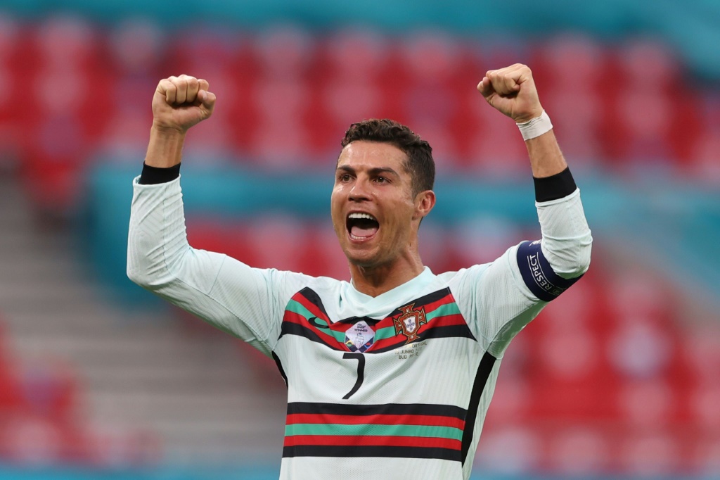 La joie de l'attaquant portugais Cristiano Ronaldo