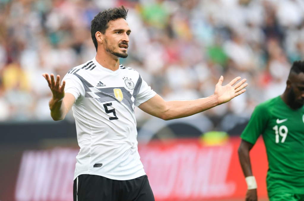 Mats Hummels avec l'Allemagne en amical contre l'Arabie saoudite à Leverkusen le 8 juin 2018