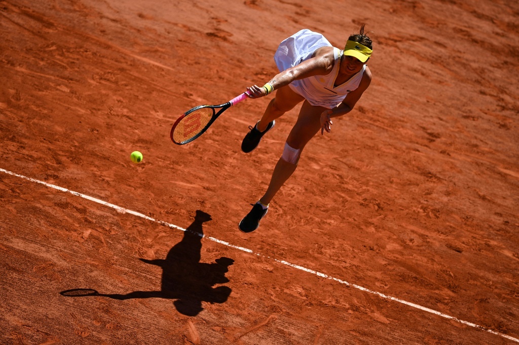 La Russe Anastasia Pavlyuchenkova face à la Slovène Tamara Zidansek en demi-finale de Roland-Garros