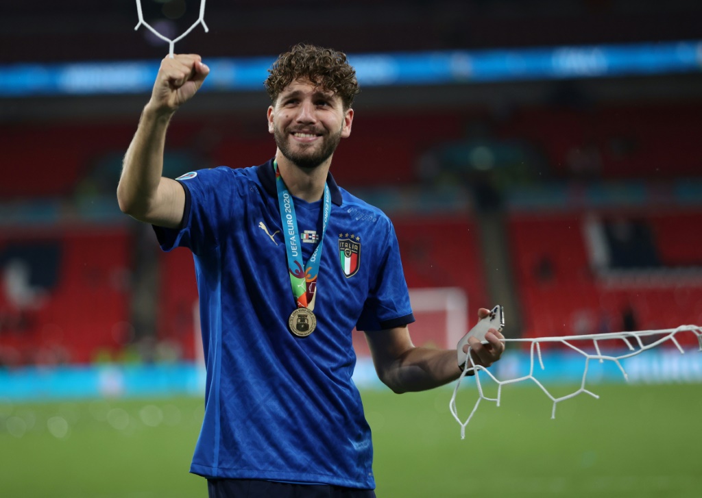 Le milieu de terrain italien Manuel Locatelli brillant à l'Euro, le 11 juillet 2021 à Wembley