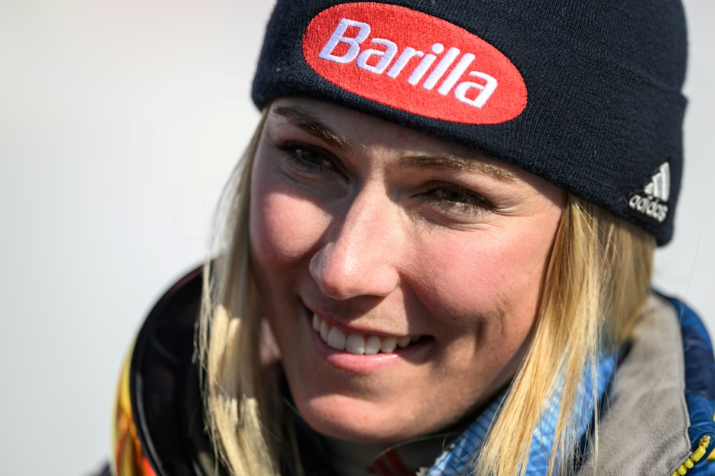 L'Américaine Mikaela Shiffrin après le slalom géant de Coupe du monde de Lenzerheide le 6 mars 2022