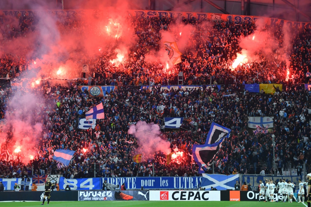 Les supporters de l'OM lors du match contre Nice