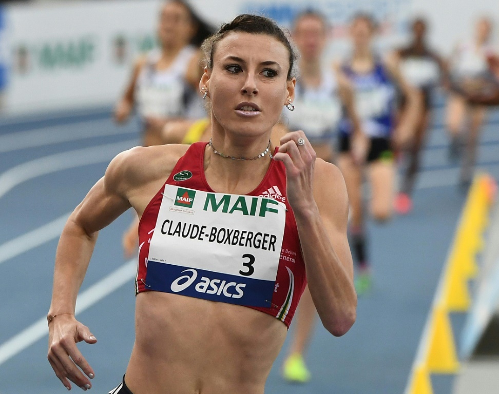 La Française Ophélie Claude-Boxberger, lors de sa victoire sur 3000 m aux Championnats de France en salle, le 16 février 2019 à Miramas