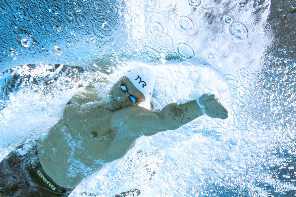 Florent Manaudou,  lors de la finale du 50 m nage libre aux Jeux olympiques de Tokyo 2020, le 1er aout 2021