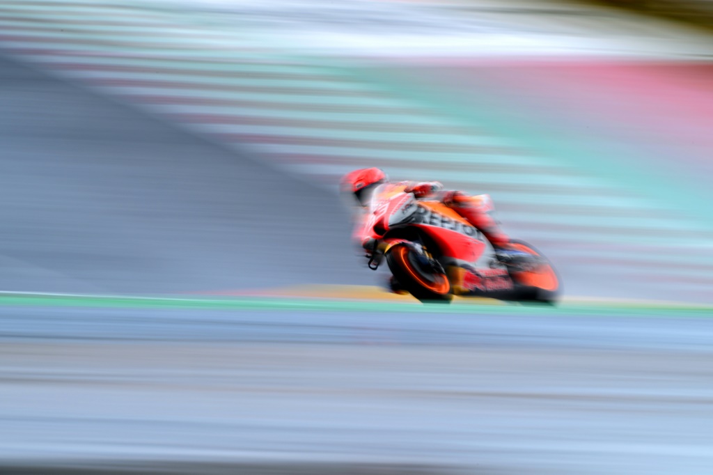 Marc Marquez aux essais du Grand Prix moto de l'Algarve le 23 avril 2022 à Portimao