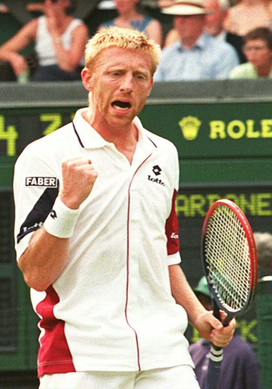 Boris Becker lors du tournoi de Wimbledon, le 26 juin 1996
