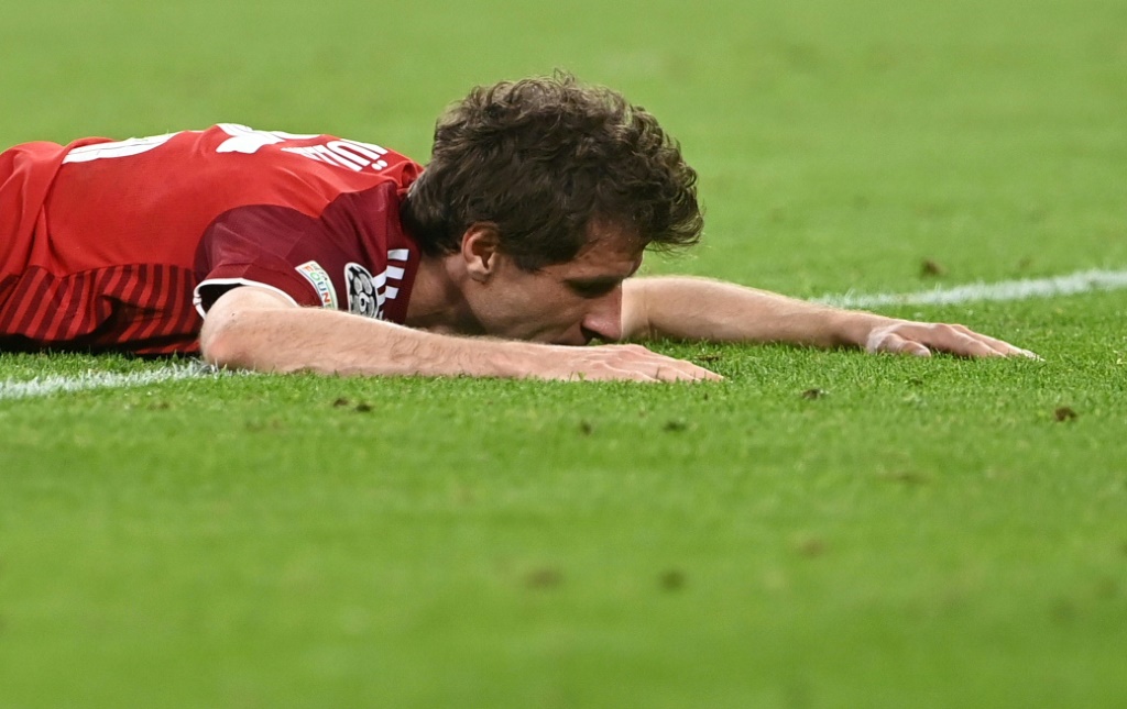 Thomas Müller, attaquant du Bayern Munich, le 12 avril 2022 après l'élimination du club allemand en quart de finale de la Ligue des champions face aux Espagnols de Villarreal