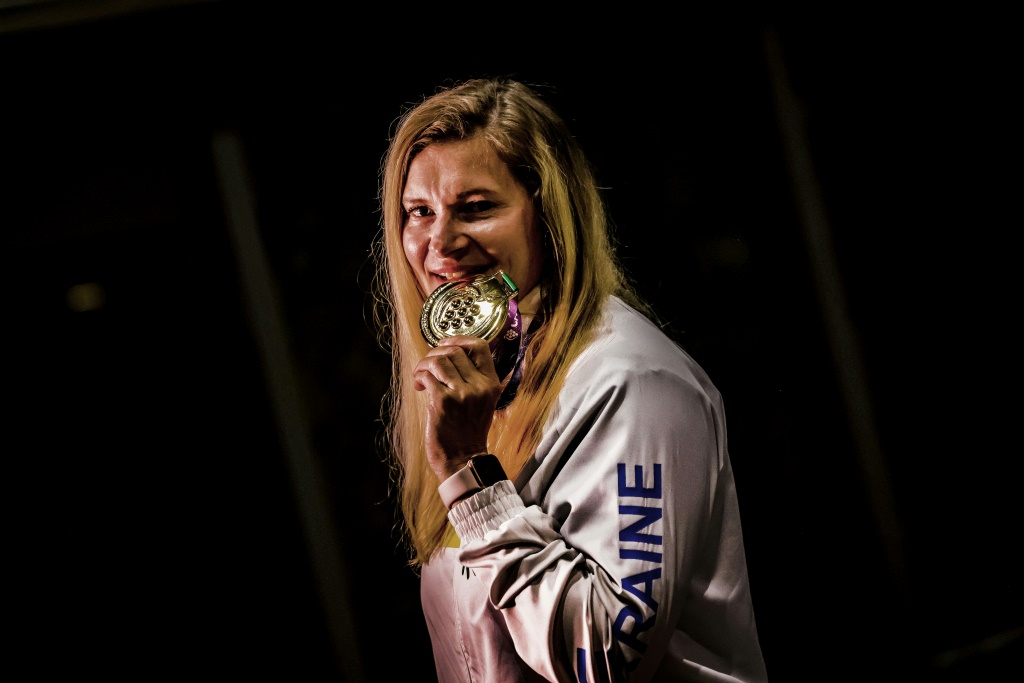 La lanceuse de marteau ukrainienne Rymma Filimoshkina médaillée aux Jeux olympiques des sourds à Caxias do Sul