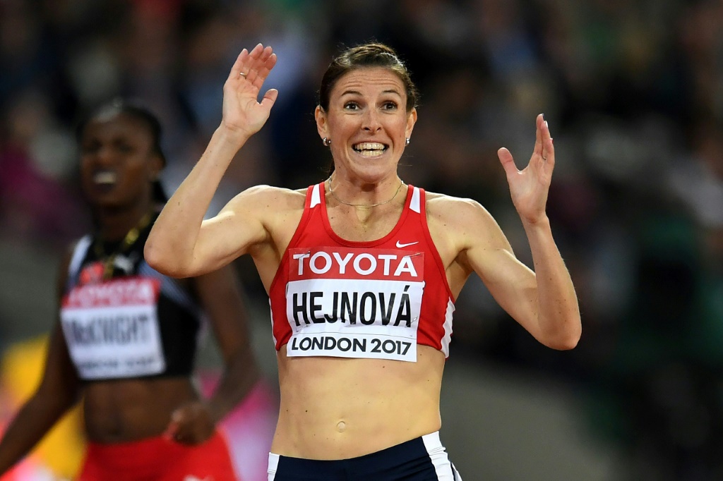 La double championne du monde de 400 m haies Zuzana Hejnova lors des Mondiaux de Londres