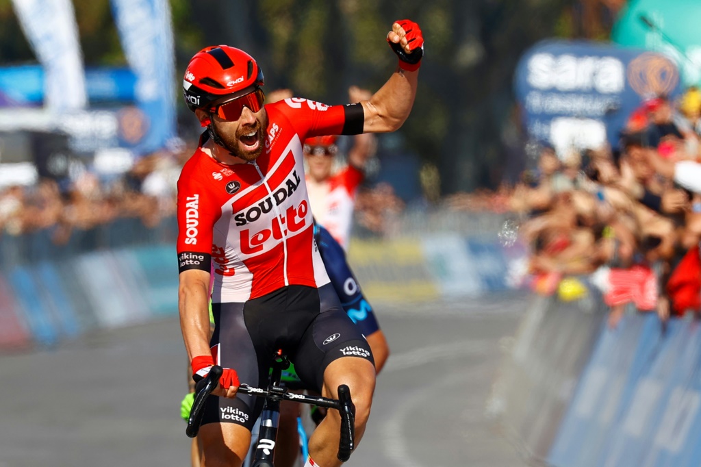 Le coureur de la Lotto Thomas De Gendt vainqueur de la 8e étape du Tour d'Italie à Naples