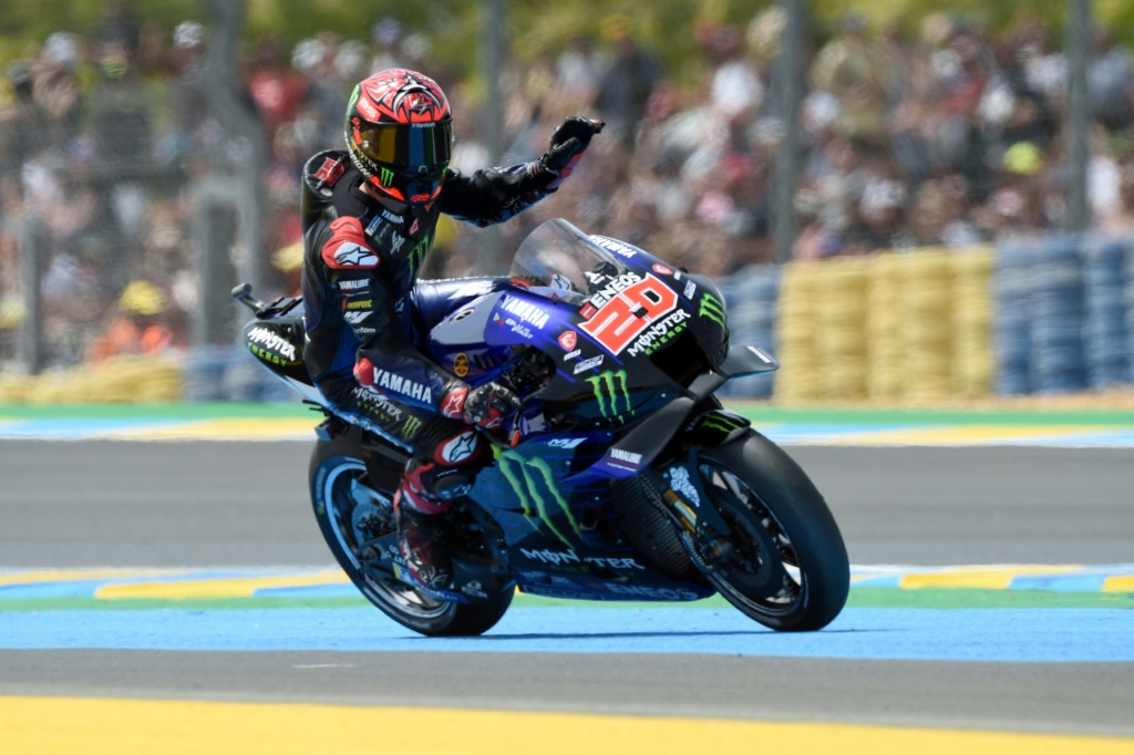 Le Français Fabio Quartararo (Yamaha) à l'issue des essais du GP de France au Mans, le 14 mai 2022
