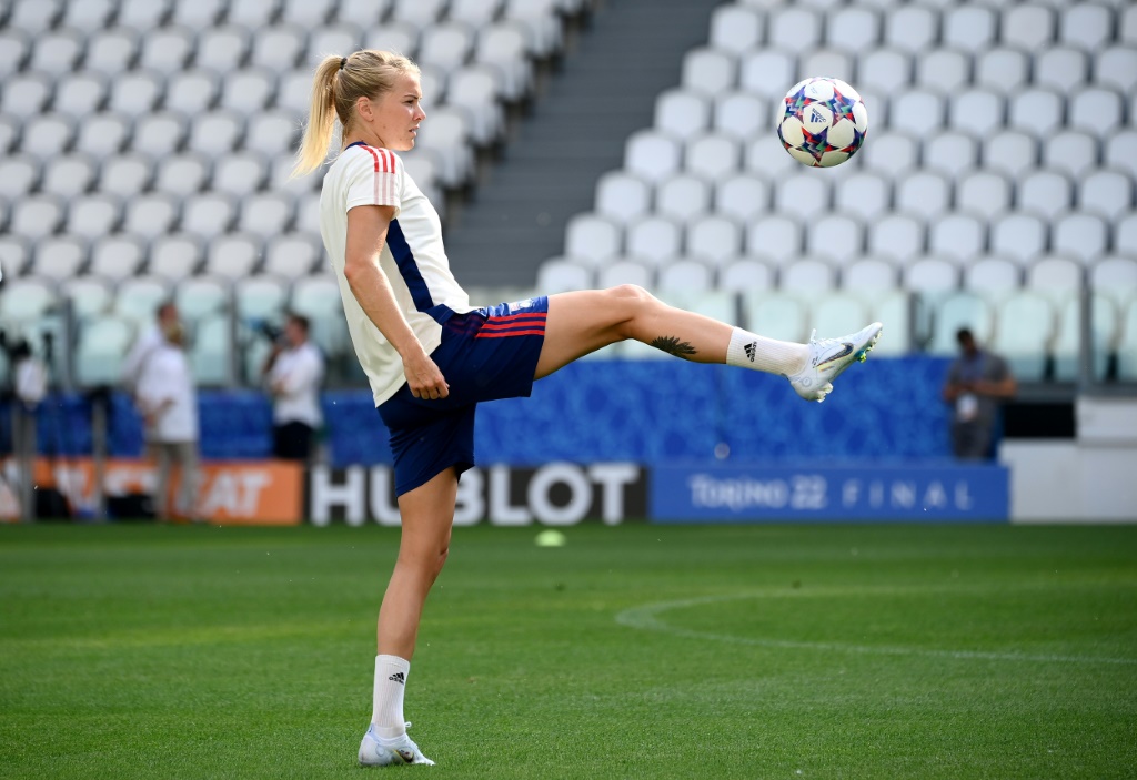 L'attaquante lyonnaise Ada Hegerberg à l'entraînement de veille de match à Turin, le 20 mai 2022