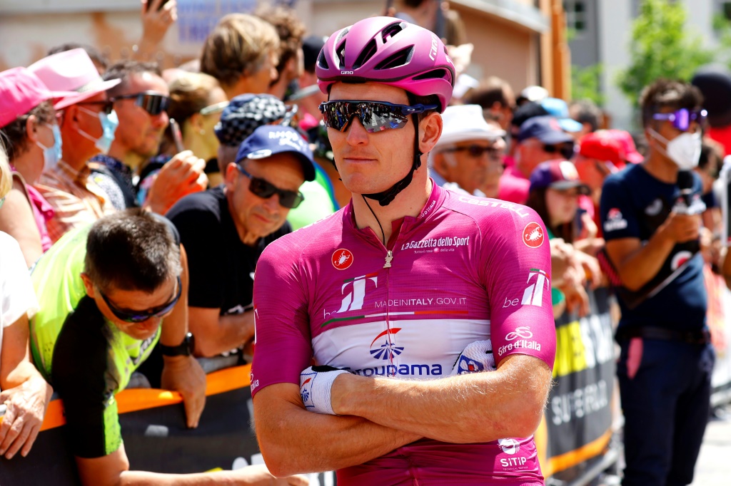 Le Français Arnaud Démare au départ de la 18e étape du Giro, le 26 mai 2022 à Borgo Valsugana