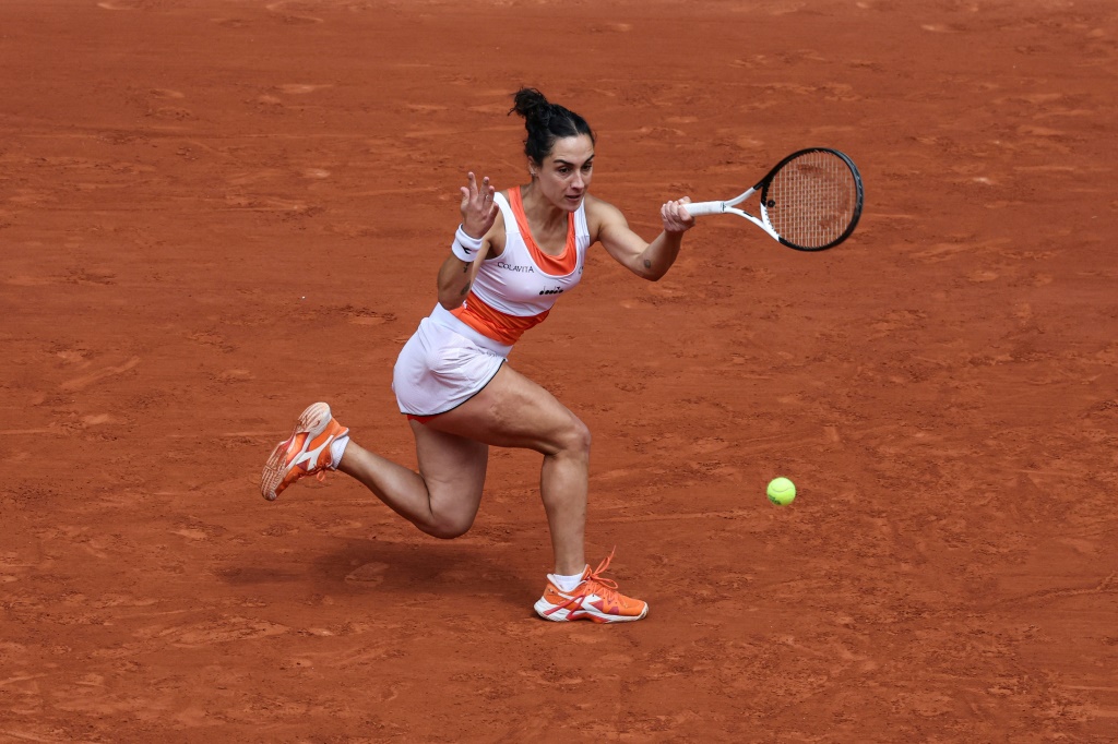 L'Italienne Martina Trevisan, lors de son quart de finale contre la Canadienne Leylah Fernandez, le 31 mai 2022 au tournoi de Roland-Garros