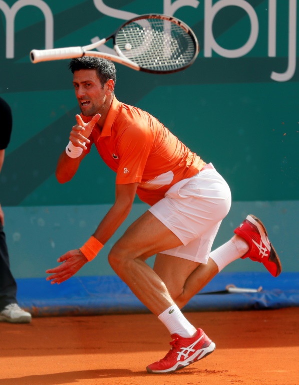 Novak Djokovic à l'Open de Serbie à Belgrade le 24 avril 2022