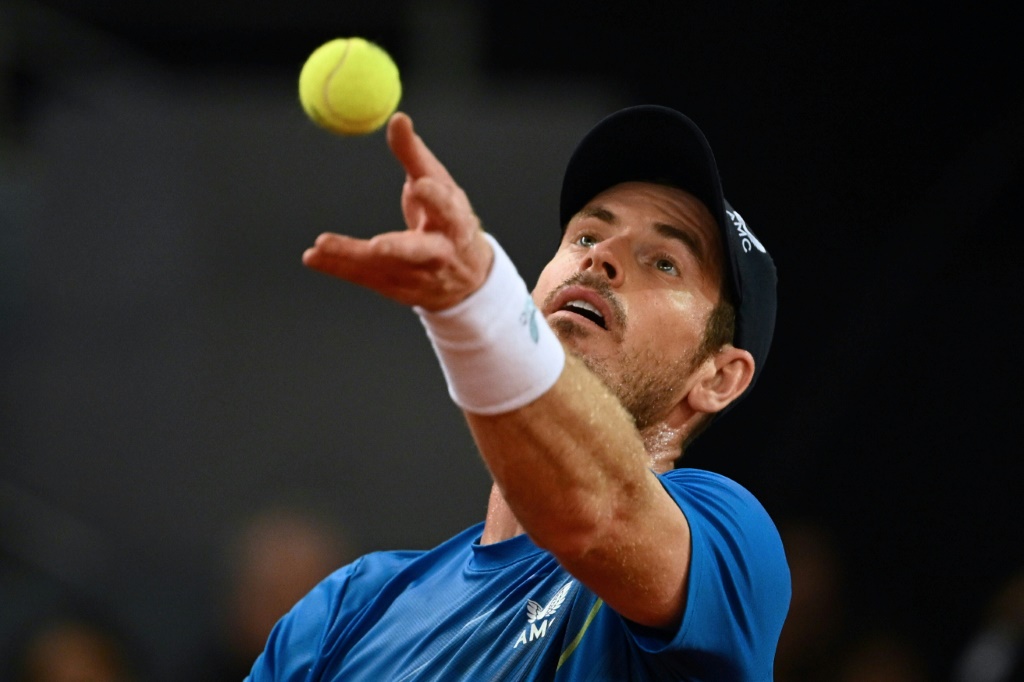 Le Britannique Andy Murray au tournoi de Madrid, le 2 mai 2022