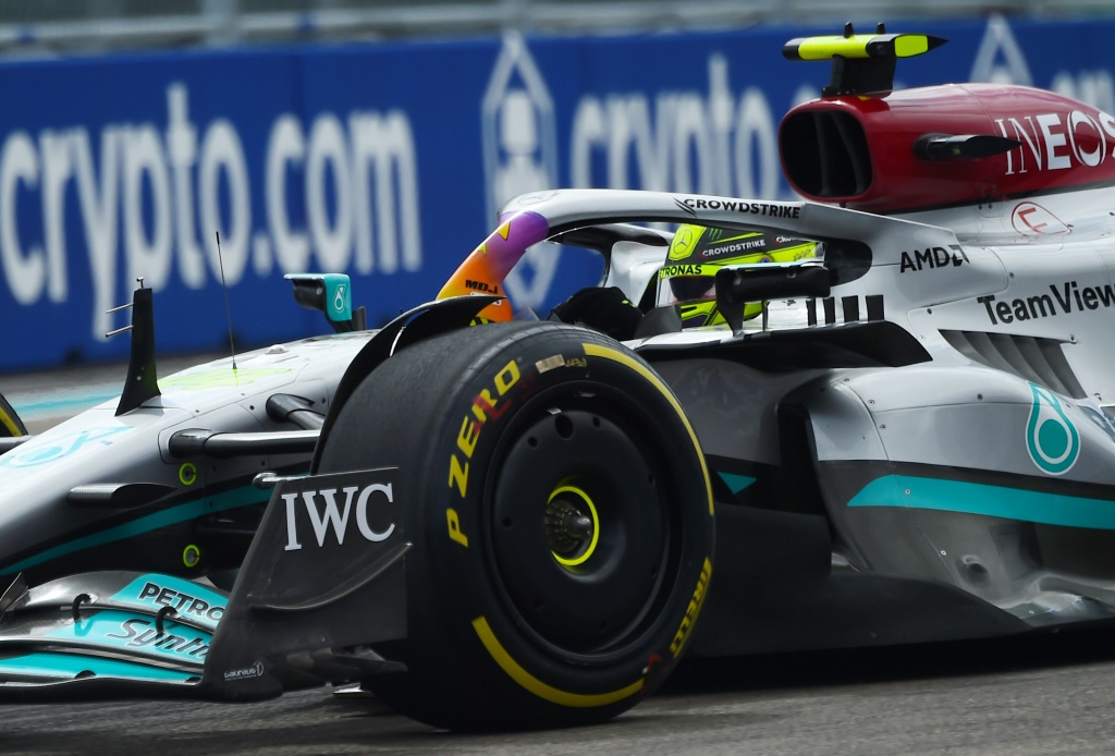 La Mercedes du Britannique Lewis Hamilton lors du GP de Miami, le 8 mai 2022