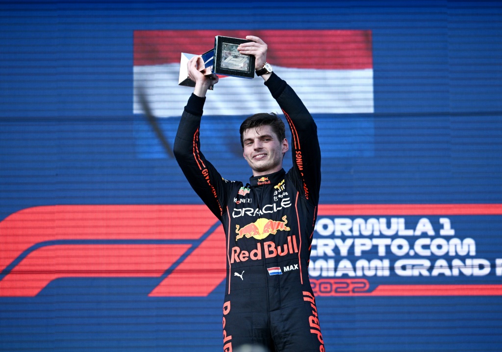 Le Néerlandais Max Verstappen (Red Bull) vainqueur du GP de Miami, le 8 mai 2022