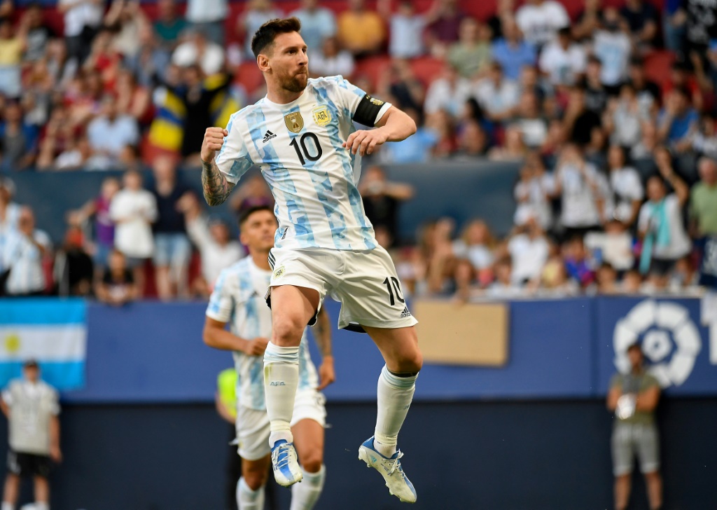 La joie de l'attaquant Lionel Messi